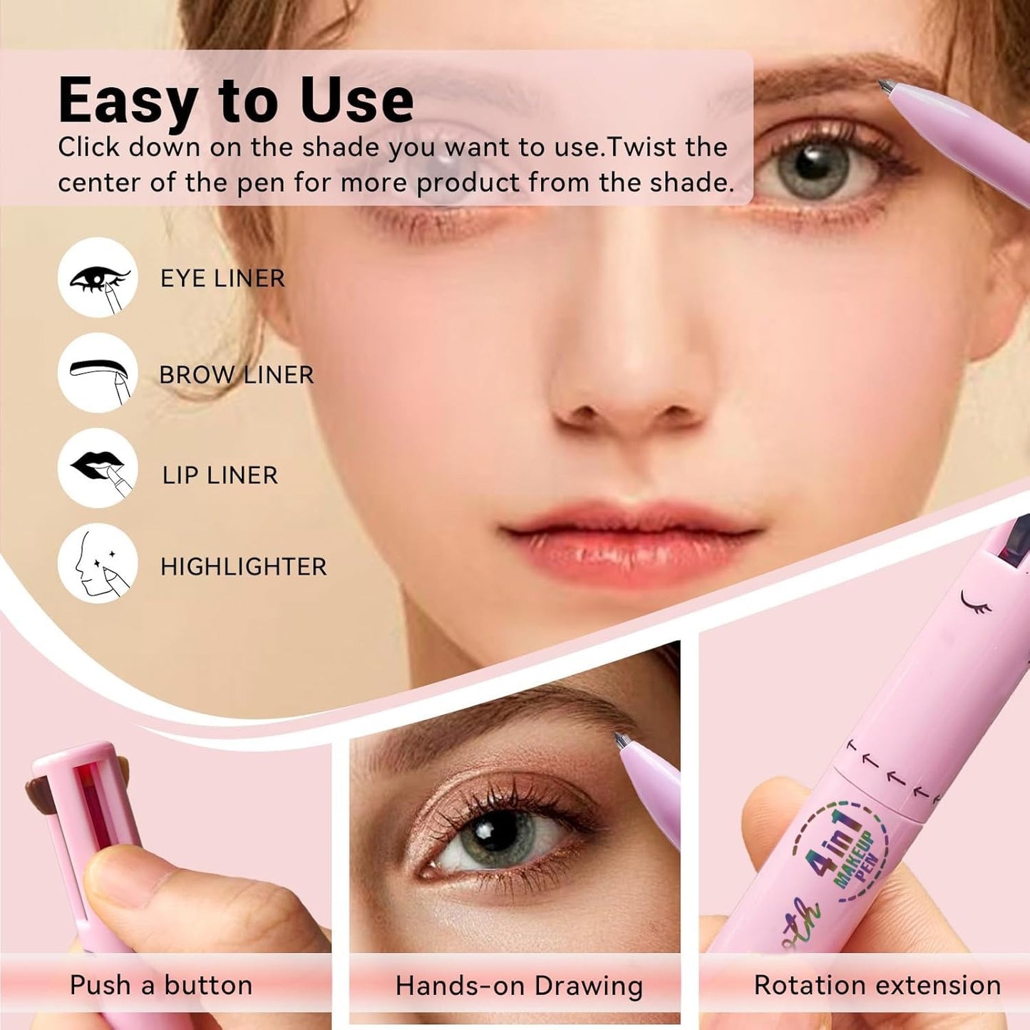 Korean 4 - in - 1 Multifunctional Makeup Pen - GoDifferent